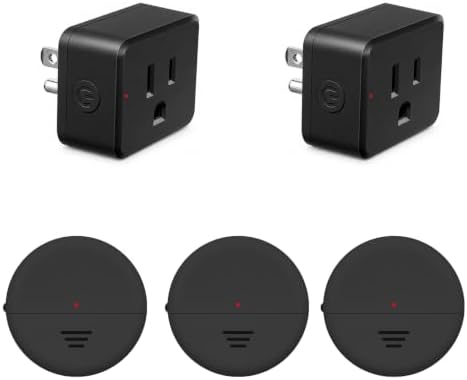 NineLeaf Wireless Motion Sensor Plug Outlet,260FT, 3Sensors 2Plugs, 1500W | 15A Motion Activated Plug w Adjustable Detection, Timer Auto On/Off, No Wiring for Light, Bathroom Fan, Garage, Hallway,Black