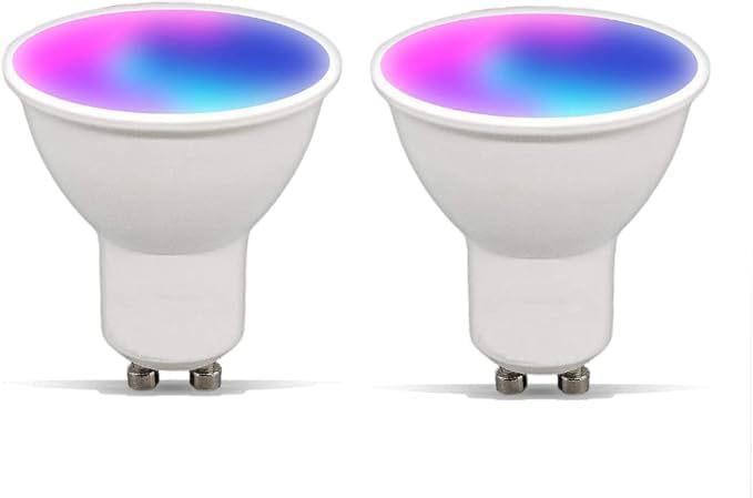 Tuya Bluetooth Smart LED Light Bulbs GU10 RGBCW, Music Sync Color Changing,with App Control for Living Room, Party,2PACK.