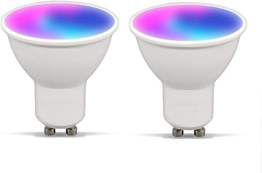 Tuya Bluetooth Smart LED Light Bulbs GU10 RGBCW, Music Sync Color Changing,with App Control for Living Room, Party,2PACK.