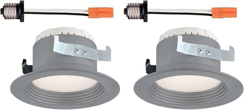 DESIGNERS FOUNTAIN 4 in. 3000K Soft White Integrated LED Recessed Light CEC-T20 Baffle Trim in Brushed Nickel, EVL4733CBN30 (Pack of 2)