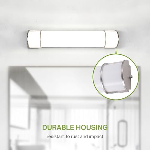 ASD LED 30" Vanity Flush Mount Light Fixture, Linear Bathroom Lighting Bar | 3CCT, Dimmable, Energy Star, ETL Listed | 28W 2425LM 3000-5000K 120V | Long Bath Wall Sconce Over Mirror | Nickel, 4 Pack