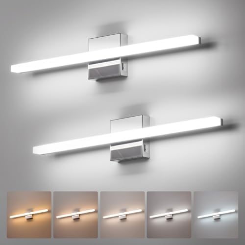 Combuh Vanity Light Fixtures for Mirror, Modern Bathroom Wall Sconce Chrome