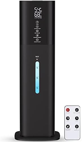 Humidifiers Large Room Bedroom with 7 Colors Light, 2.1Gal(8L) 3 Speed Quiet Ultrasonic Cool Mist Humidifier with 360° Nozzle, Humidity Setting, Timer,Aroma Box for Home Plant Baby Yoga Sleep (Black)