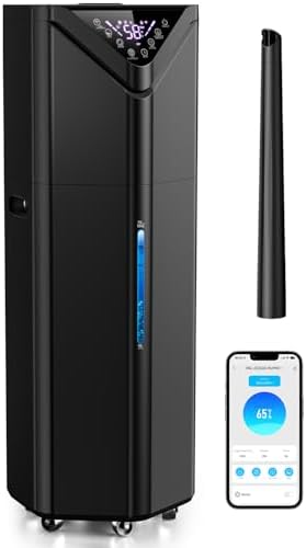 5Gal Smart Humidifier Large Room up to 2800ft², 1000mL/h, APP & Remote Control, 180° Auto Rotating Nozzle, 24H Timer, 60H Supersized Cool Mist Humidifiers for Whole House Home Office Plants