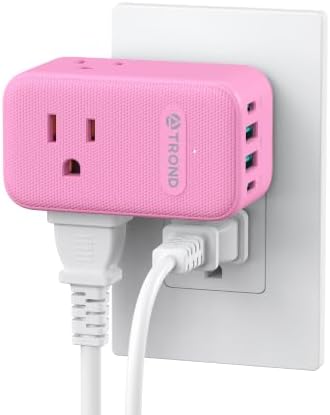 TROND Outlet Extender with USB C, 3 AC Outlet Splitter with 360 Rotation