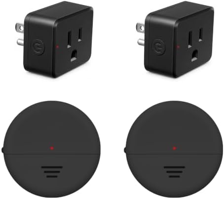 NineLeaf Wireless Motion Sensor Plug Outlet with Timer Setting,PIR Sensor | Auto Turn On/Off, Adjustable Detection Range, 15A/1500W 260FT for Christmas Lights,Fans, Garage, Hallway, 2Sensors 2Plugs