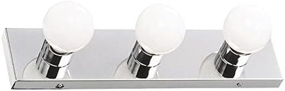 Design House 500850 3-Light Vanity Strip Light Contemporary Dimmable for Bathroom, Bedroom, Makeup Vanity, Polished Chrome