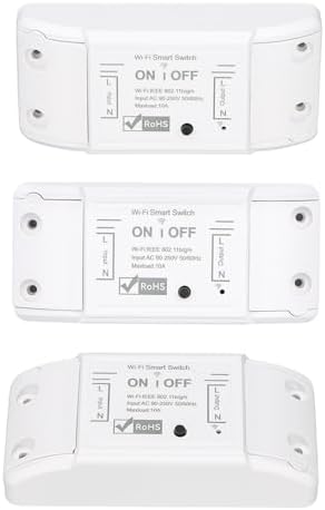 Wengart WiFi Relay Switch, Mini in-Wall Smart Module with Auto-Reconnection,10A Compact DIY Wireless Controller for Retrofitting Lights & Fans,Works with Alexa,Google Home & eWelink App, 2.4GHz White