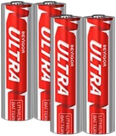 BEVIGOR AA Lithium Batteries 4 Pack Ultra, 3500mAh 1.5V Double A Lithium Battery, Longer Lasting AA Batterie for Blink Smart Lock Deadbolt, Aralm System etc High-Tech Devices, Non-Rechargeable
