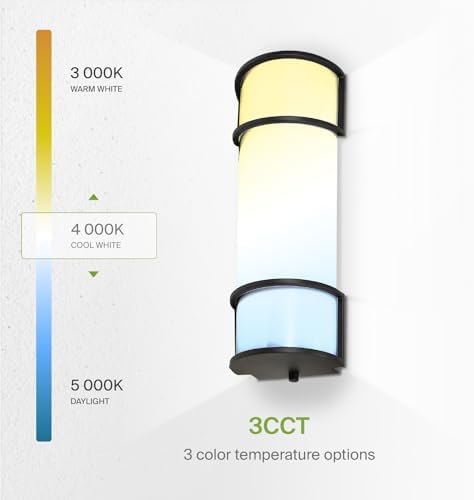 ASD LED 18" Vanity Flush Mount Light Fixture, Linear Bathroom Lighting Bar | 3CCT, Dimmable, Energy Star, ETL Listed | 20W 1650LM 3000-5000K 120V | Long Bath Wall Sconce Over Mirror | Black, 4 Pack