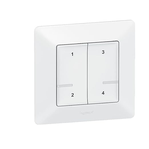 LEGRAND, Valena Life with Netatmo 752168 Scene Switch with 4 Buttons, Radio Control, Local Control or via App or Voice Assistant (Alexa, Siri, ..), LED Battery Indicator, Includes Battery