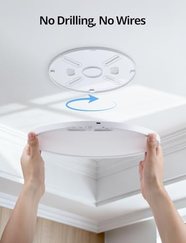Combuh Wireless Shower Light Waterproof Battery Ceiling Lamp with Remote