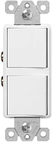 ENERLITES White Double Paddle Decorator 3-Way Switch, 15A, 1 Pack