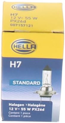HELLA H7 Standard Halogen Bulb, 12 V, 55W (Pack of 2)