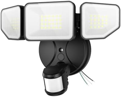 65W Motion Sensor Outdoor Lights, 6500LM Hardwired Floodlight, IP65