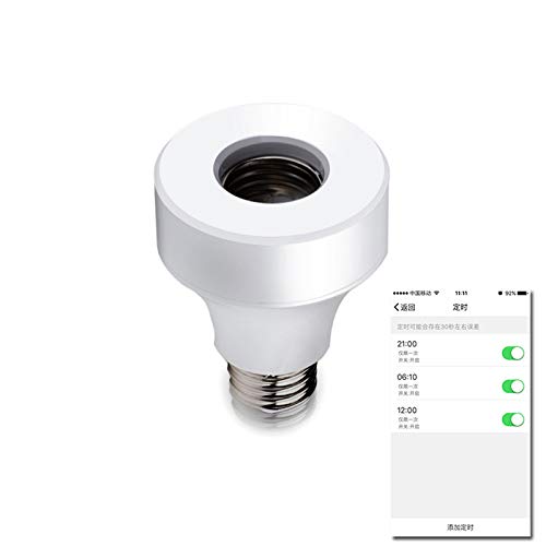 E26 E27 Led Bulb Head Base te Switch Voice Control Smart Light Bulb Holder Compatible with Alexa Google Home - (Color: White)