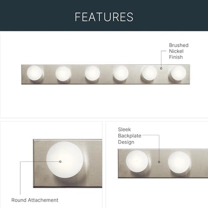 Kichler 6-Light Bathroom Vanity Light, Brushed Nickel