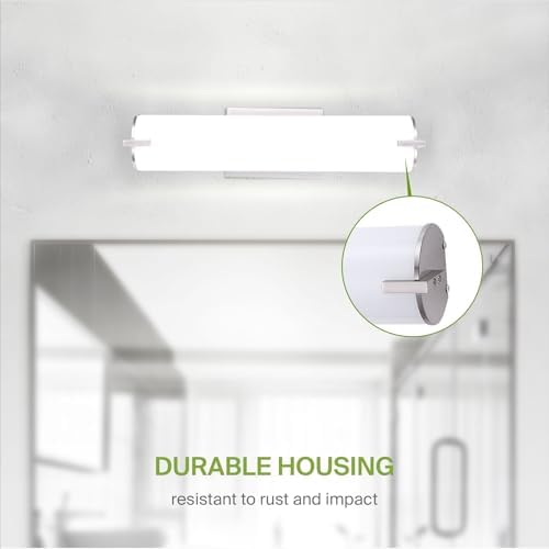 ASD LED 18" Vanity Wall Mount Light Fixture, Linear Bathroom Lighting Bar | 3CCT, Dimmable, Energy Star, ETL Listed | 20W 1500LM 3000-5000K 120V | Long Tube Bath Sconce Over Mirror | Nickel