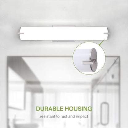 ASD LED 24" Vanity Wall Mount Light Fixture, Linear Bathroom Lighting Bar | 3CCT, Dimmable, Energy Star, ETL Listed | 25W 1950LM 3000-5000K 120V | Long Tube Bath Sconce Over Mirror | Nickel
