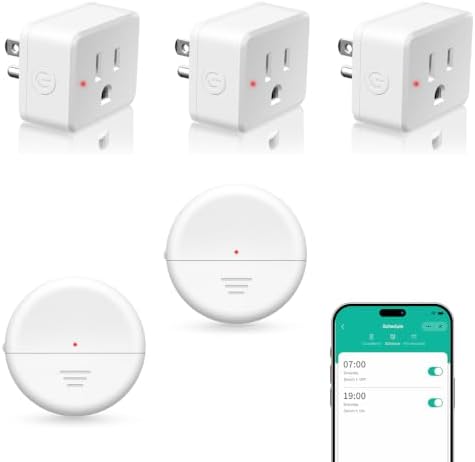 NineLeaf Wireless 260FT Motion Sensor WiFi Remote Smart Slim Outlet | App Control, Adjustable Sensing Mode, WiFi Auto Control Lights Fan Appliances, No Wiring,Garage,2Sensors 3Plugs