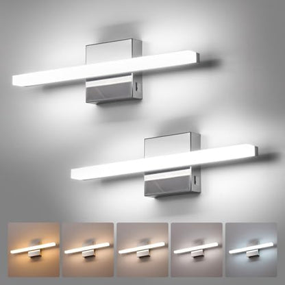 Combuh Modern Bathroom Light Fixtures Over Mirror, Vanity Lamp Bar Chrome