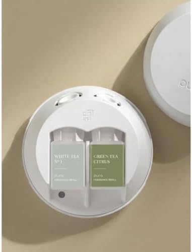 Pura - Smart Home Fragrance Device Starter Set - Pura 4 - Scent Diffuser for Home - Includes Fragrance Aroma Diffuser - Square Box, White Tea No. 1 and Green Tea Citrus Scent Refills