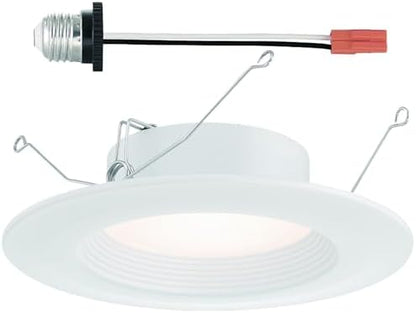 Designers Fountain LED Recessed Ceiling Light, 5/6 Inch 5CCT Metal Lighting Fixture, Dimmable, 1000 Lumens, 2700K/3000K/3500K/4000K/5000K, White Trim, EVL61093T50WH