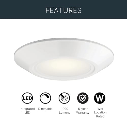 Kichler Horizon III 6.4" LED Flush Mount Light, White