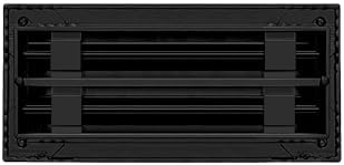 BUILDMART - 10x4 Modern AC Vent Cover - Decorative Black Aluminum Air Vent - Standard Linear Slot Diffuser - Heating and Cooling Register Grille for Ceiling, Walls & Floors - Texas Buildmart