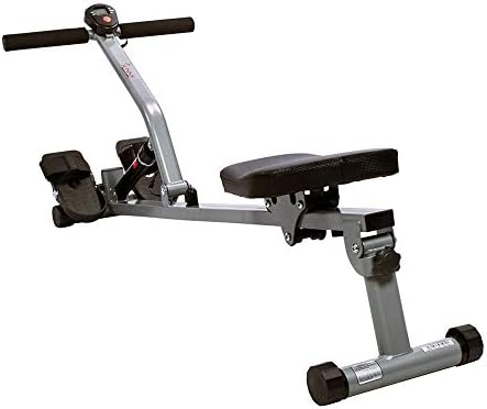 Sunny Health & Fitness Compact Hydraulic Rower with 12-Level Resistance | Full-Body Cardio, Joint-Friendly, Lightweight & Portable, Quiet & Smooth Row, Easy-Assembly, Free SunnyFit App