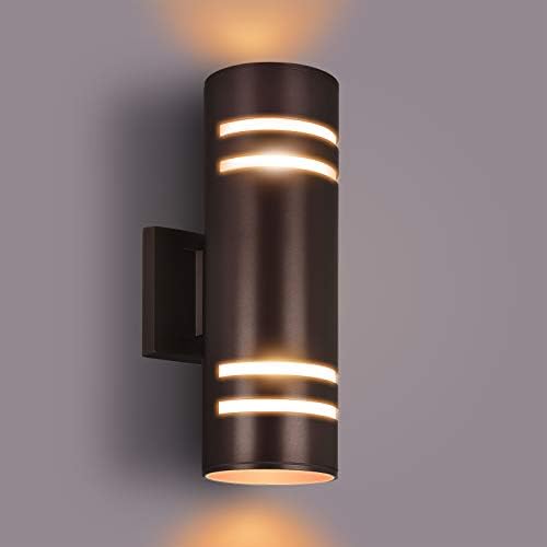 rosykite Cylinder Outdoor Wall Lights Exterior, 13 Inch Oil Bronze Sconce