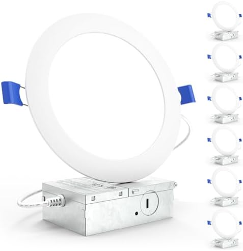 Sunco 6 Pack 6 Inch Canless LED Ultra-Slim Recessed Light, 14W-100W