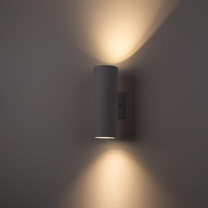 mirrea 12" Modern Outdoor Porch Light in 2 Lights, 2 Pack, Matte White