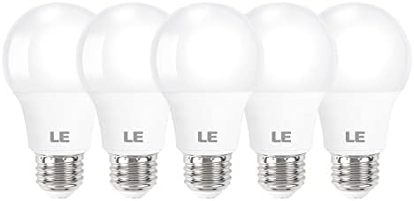 Lepro A19 E26 LED Light Bulbs 9W 800 Lumens Soft White 2700k 5 Pack