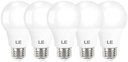 Lepro A19 E26 LED Light Bulbs 9W 800 Lumens Daylight White 5000K 5 Pack
