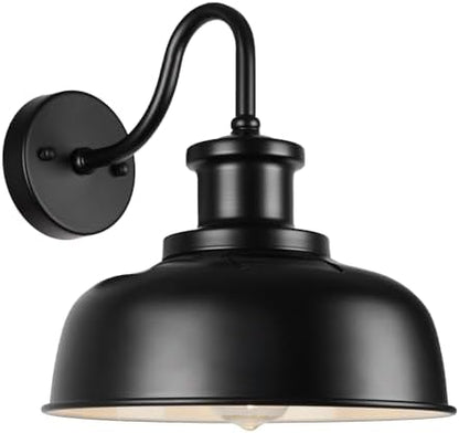 Solar Barn Light for Outside, Dusk to Dawn Outdoor Wall Lights Solar Powered, Farmhouse Exterior Wall Sconce, Industrial Outside Lighting Fixture, Rustic Lantern for Garage, Barn, Shed