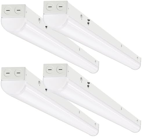 DAKASON 4FT LED Linear Light Fixture 4Pack, 40W/32W/24W, 3500K/4000K/5000K