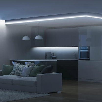 Feit Electric 16 ft LED COB Tape Light, 2950 Lumens Total, 3000K Bright White, Dimmable with Included Remote, Plug-in or Direct Wire Installation, Ultrathin Continuous Strip Lighting, TAPE192/COB/LED