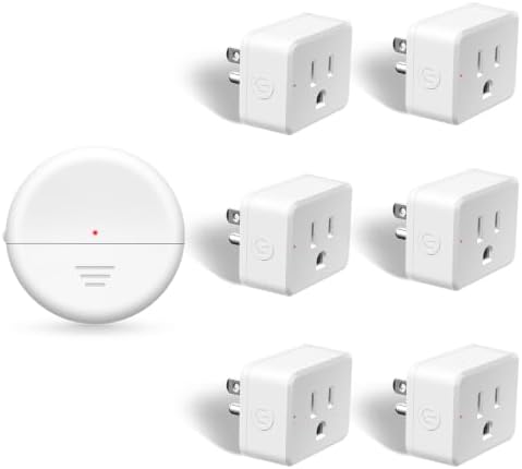 NineLeaf Motion Sensor Outlet, Wireless Motion Activated Plug with Timer & Light Sensor, 262 ft Range, 15A/1500W, Auto On/Off for Lights, Bathroom Fan, Garage, Hallway(1Sensor 6Plugs)