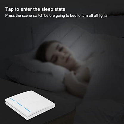 Smart Scene Switch Wireless Remote Control for Home Automation | ABS material wall button, Tuya hub, bedroom lighting control, fan automation, wireless scene switch for smart home devices