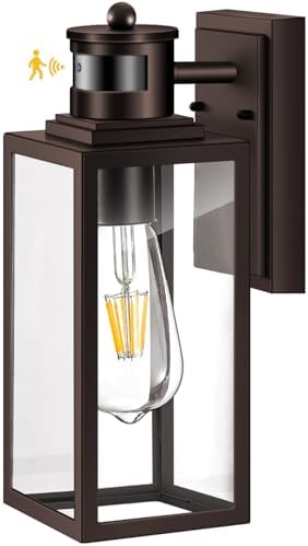 VIANIS Bronze Motion Sensor Porch Lights Outdoor, Dimmable, 100% Aluminum