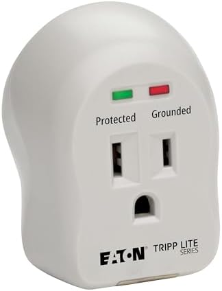 Eaton Tripp Lite SPIKECUBE Single Outlet Surge Protector Power Strip, 600 Joule Rating, Diagnostic LEDs, Portable Direct Plug-in Outlet Extender, Lifetime Manufacturer's Guarantee & $5,000 Insurance