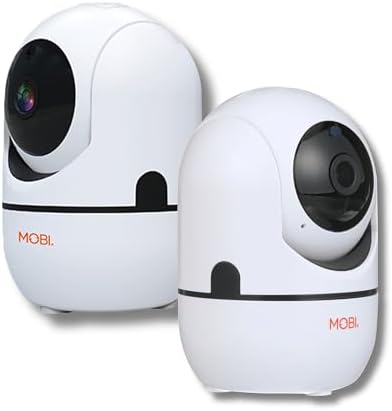 MobiCam HDX Wi-Fi Pan & Tilt Smart Nursery, Elderly & Home Monitoring Camera, 1080p HD Indoor Security Night Vision IP Camera, Motion Detection, Two-Way Audio, Cloud & SD Card Storage - (2-Pack)