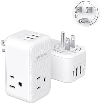 TROND Multi Plug Outlet Extender 2 Pack with 3 Way Outlet Splitter and USB
