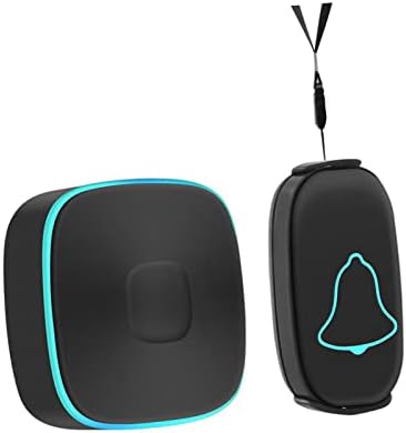 Wireless Caregiver Pager Smart Call System, Elderly Assistance Emergency Alarm with 1 Transmitter and 1 Receiver One Button Alarm Caregiver Pager
