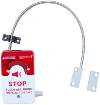 Multifunction Exit Door Alarm Helps Prevent Unauthorized Exits or Entries Through Emergency Door with 110db Siren, Battery Powered Door Contact Magnetic Sensor