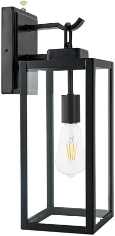 hykolity 18 Inch Dusk to Dawn Black Waterproof Outdoor Wall Light for Patio
