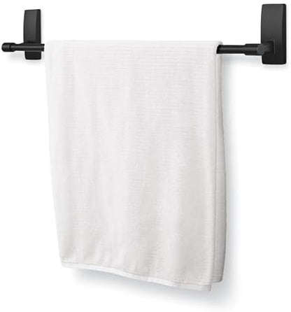 Command Bath Towel Bar, Matte Black, 1 Towel Ring, 2 Strips