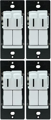 Legrand Pass & Seymour LSCLDC163PWCCV4 450W LS Series Preset Dimmer Light Switch for Dimmable LED and CFL Bulbs Plus 1.6A Fan Control, Single Pole/3-Way, White, 1 Count (Pack of 4)