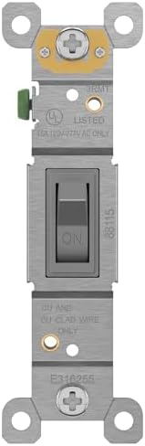 ENERLITES Toggle Light Switch, Single Pole Wall Switch, 1 Pack, Gray